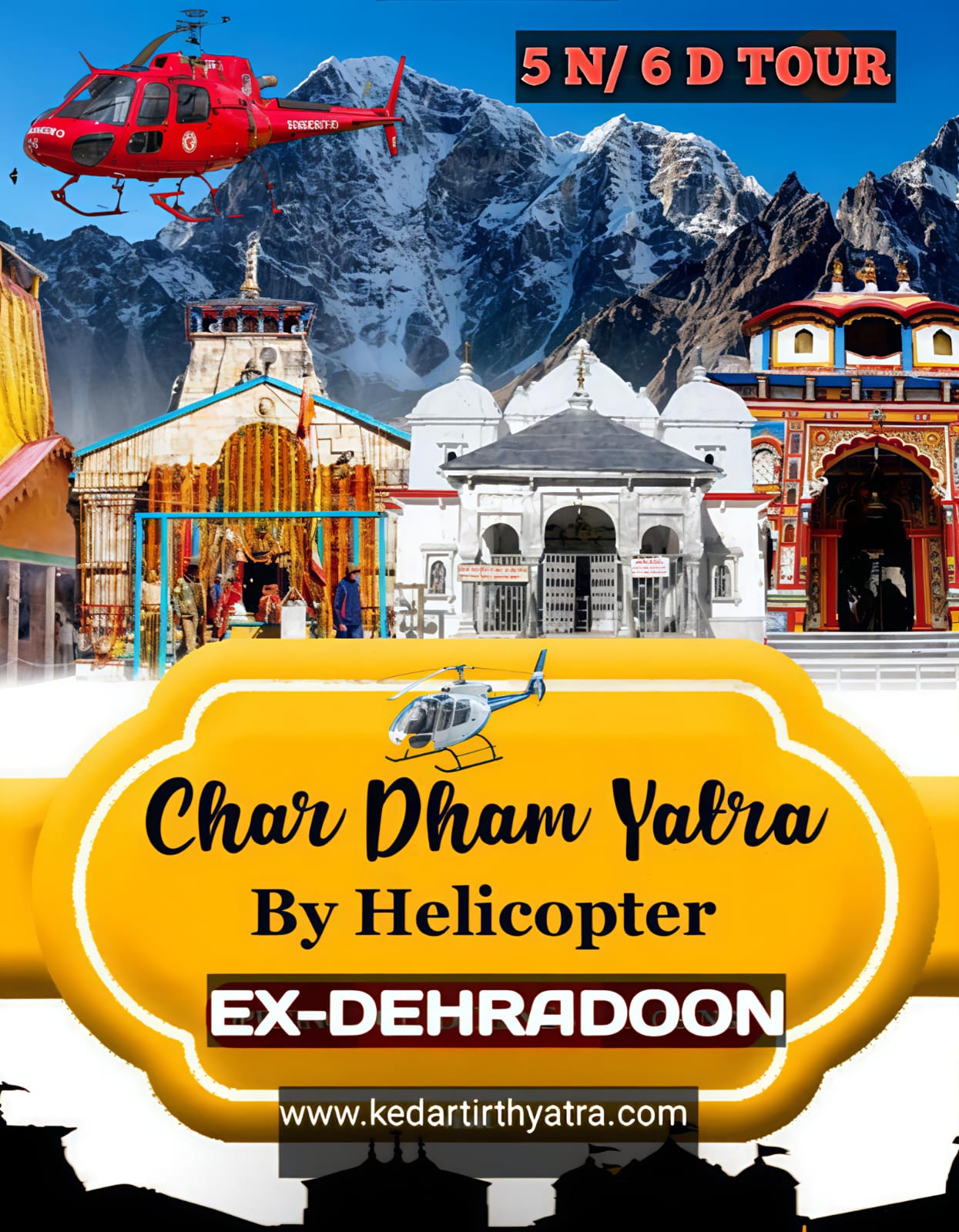 4 DHAM LUXURY  YATRA 2025 BY HELICOPTER [ 5 NIGHTS 6 DAY TOUR ]